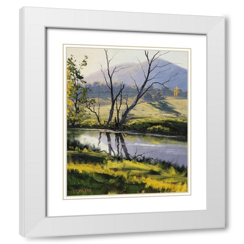 Fish River Reflections White Modern Wood Framed Art Print with Double Matting by Gercken, Graham
