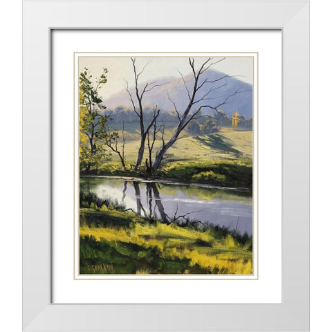 Fish River Reflections White Modern Wood Framed Art Print with Double Matting by Gercken, Graham
