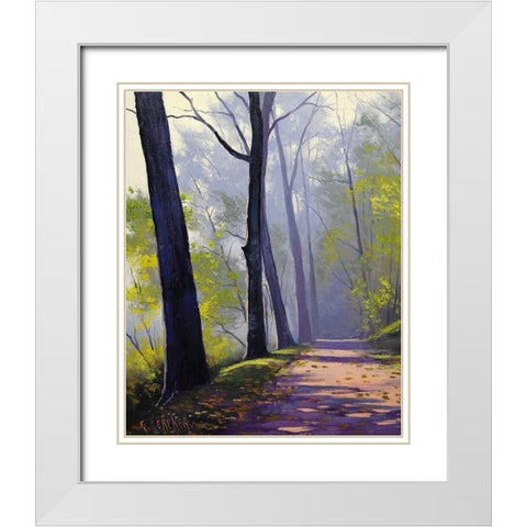 Forest Trail White Modern Wood Framed Art Print with Double Matting by Gercken, Graham