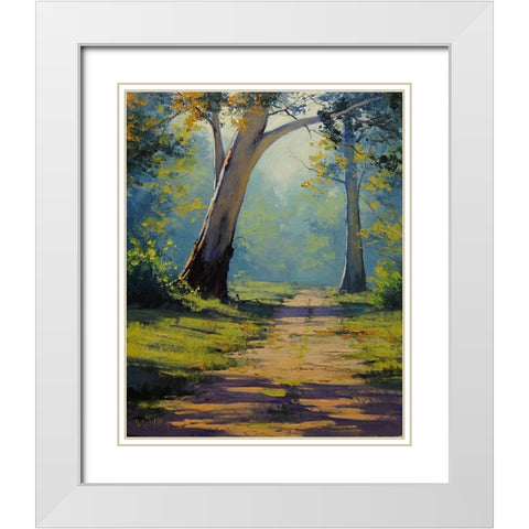 Forest Gum Trees White Modern Wood Framed Art Print with Double Matting by Gercken, Graham