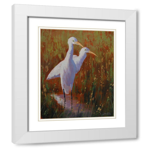 Herod Bird Prints White Modern Wood Framed Art Print with Double Matting by Gercken, Graham