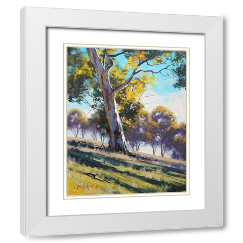 Hillside Gum White Modern Wood Framed Art Print with Double Matting by Gercken, Graham