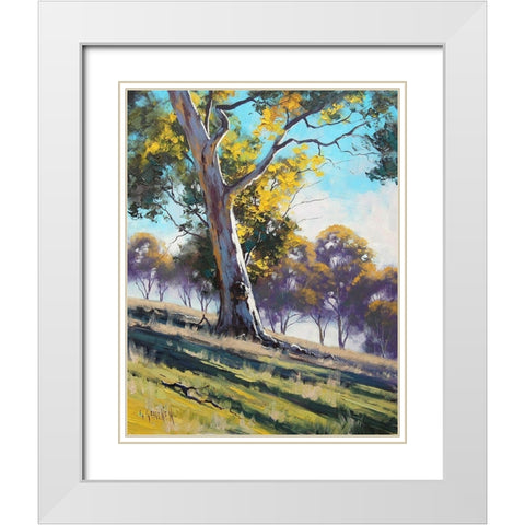 Hillside Gum White Modern Wood Framed Art Print with Double Matting by Gercken, Graham