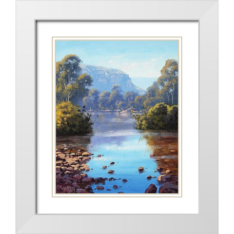 Megalong Creek White Modern Wood Framed Art Print with Double Matting by Gercken, Graham