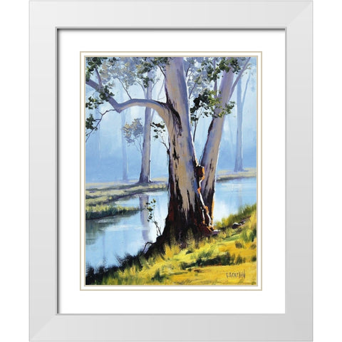 River Gum White Modern Wood Framed Art Print with Double Matting by Gercken, Graham