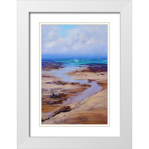 South Coast NSW Beachscape White Modern Wood Framed Art Print with Double Matting by Gercken, Graham