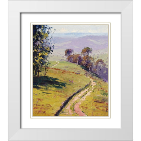Track Across The Hills Kanimbla White Modern Wood Framed Art Print with Double Matting by Gercken, Graham
