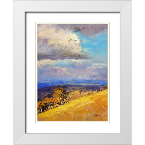 Valley Clouds Kinimbla White Modern Wood Framed Art Print with Double Matting by Gercken, Graham