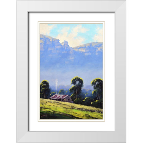 Valley Farm White Modern Wood Framed Art Print with Double Matting by Gercken, Graham
