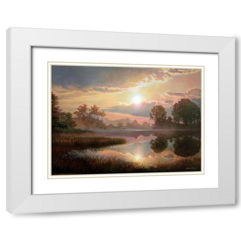 A Warm Evening White Modern Wood Framed Art Print with Double Matting by Kopania, Zbigniew