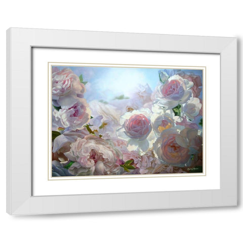 Roses full with the Light White Modern Wood Framed Art Print with Double Matting by Kopania, Zbigniew