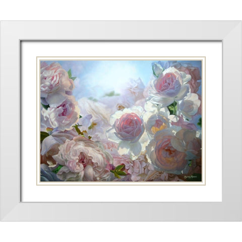 Roses full with the Light White Modern Wood Framed Art Print with Double Matting by Kopania, Zbigniew