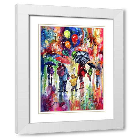 First Snow at Happy Day White Modern Wood Framed Art Print with Double Matting by Kovacs, Anna Brigite