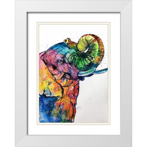Play with Color II White Modern Wood Framed Art Print with Double Matting by Kovacs, Anna Brigite