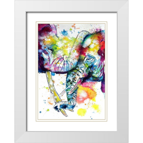 Loving Touch White Modern Wood Framed Art Print with Double Matting by Kovacs, Anna Brigite