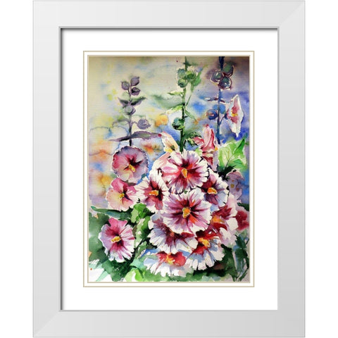 Mallow White Modern Wood Framed Art Print with Double Matting by Kovacs, Anna Brigite