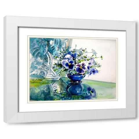 Still Life White Modern Wood Framed Art Print with Double Matting by Kovacs, Anna Brigite