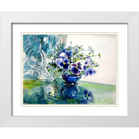Still Life White Modern Wood Framed Art Print with Double Matting by Kovacs, Anna Brigite