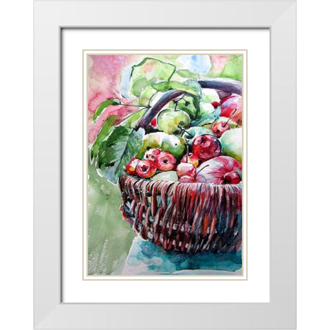 Autumn Fruits White Modern Wood Framed Art Print with Double Matting by Kovacs, Anna Brigite