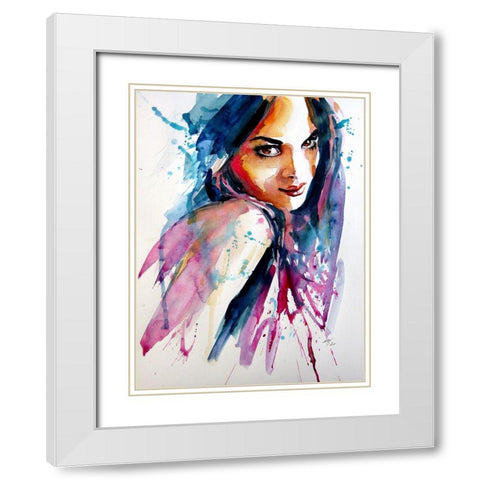 Portrait of Beauty White Modern Wood Framed Art Print with Double Matting by Kovacs, Anna Brigite