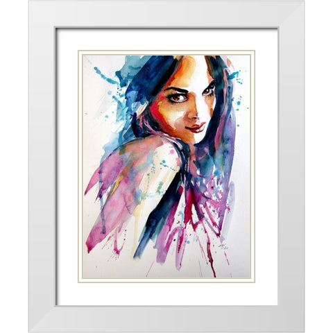 Portrait of Beauty White Modern Wood Framed Art Print with Double Matting by Kovacs, Anna Brigite