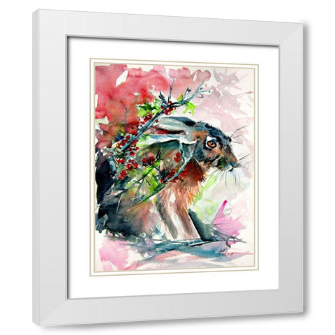 Rabbit in the Grass II White Modern Wood Framed Art Print with Double Matting by Kovacs, Anna Brigite