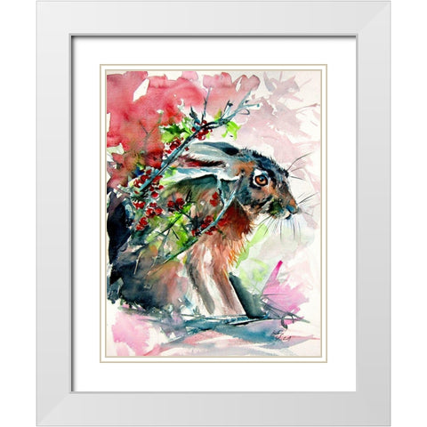 Rabbit in the Grass II White Modern Wood Framed Art Print with Double Matting by Kovacs, Anna Brigite