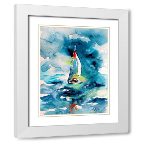 Sail Boat White Modern Wood Framed Art Print with Double Matting by Kovacs, Anna Brigite