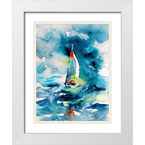 Sail Boat White Modern Wood Framed Art Print with Double Matting by Kovacs, Anna Brigite