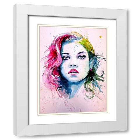 Charming Girl II White Modern Wood Framed Art Print with Double Matting by Kovacs, Anna Brigite