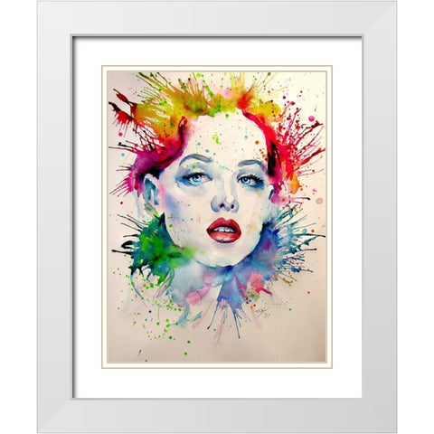 Charming Girl VIII White Modern Wood Framed Art Print with Double Matting by Kovacs, Anna Brigite