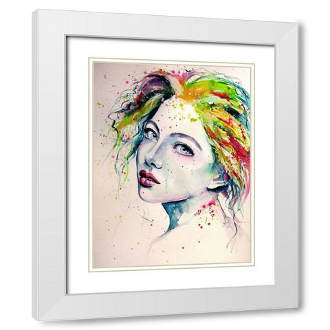 Charming Girl IX White Modern Wood Framed Art Print with Double Matting by Kovacs, Anna Brigite