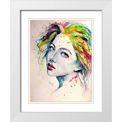 Charming Girl IX White Modern Wood Framed Art Print with Double Matting by Kovacs, Anna Brigite