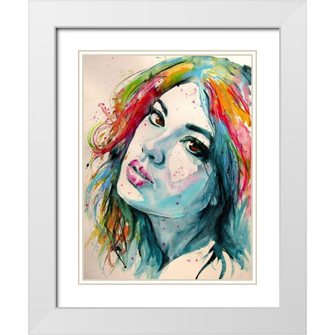 Charming Girl XII White Modern Wood Framed Art Print with Double Matting by Kovacs, Anna Brigite