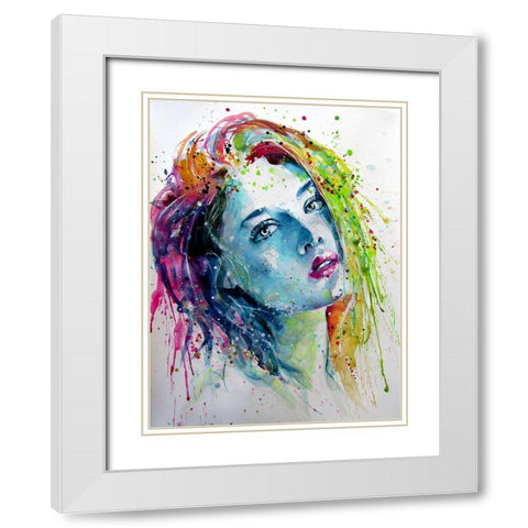 Charming Girl XIII White Modern Wood Framed Art Print with Double Matting by Kovacs, Anna Brigite