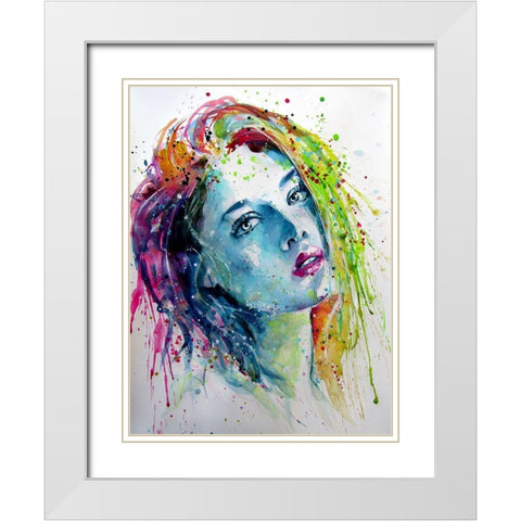 Charming Girl XIII White Modern Wood Framed Art Print with Double Matting by Kovacs, Anna Brigite
