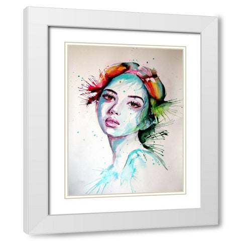 Charming Girl XIV White Modern Wood Framed Art Print with Double Matting by Kovacs, Anna Brigite