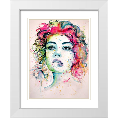 Charming Girl XV White Modern Wood Framed Art Print with Double Matting by Kovacs, Anna Brigite