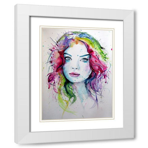 Charming Girl XVI White Modern Wood Framed Art Print with Double Matting by Kovacs, Anna Brigite