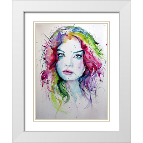 Charming Girl XVI White Modern Wood Framed Art Print with Double Matting by Kovacs, Anna Brigite