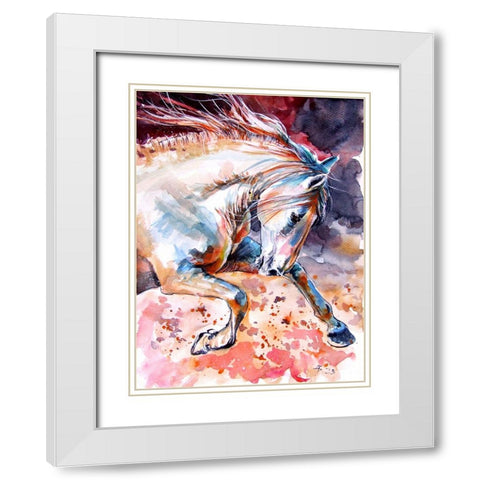 Running Horse I White Modern Wood Framed Art Print with Double Matting by Kovacs, Anna Brigite