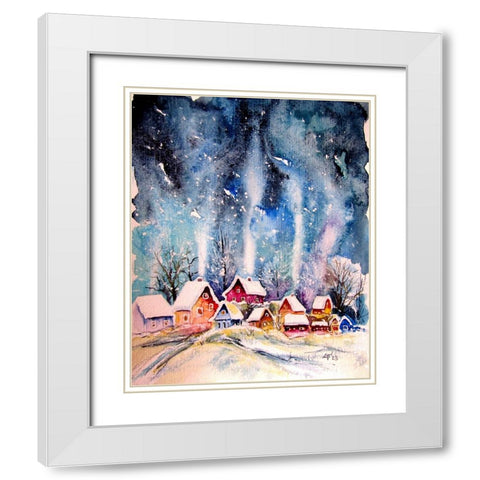Frozen Village I White Modern Wood Framed Art Print with Double Matting by Kovacs, Anna Brigite