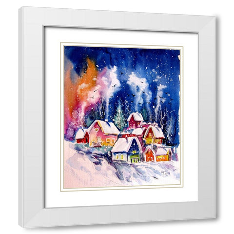 Frozen Village II White Modern Wood Framed Art Print with Double Matting by Kovacs, Anna Brigite