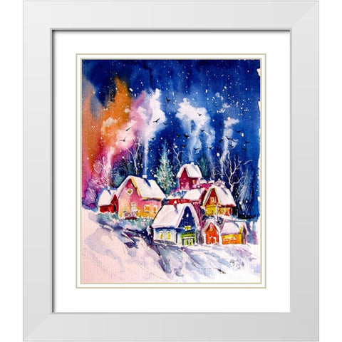 Frozen Village II White Modern Wood Framed Art Print with Double Matting by Kovacs, Anna Brigite