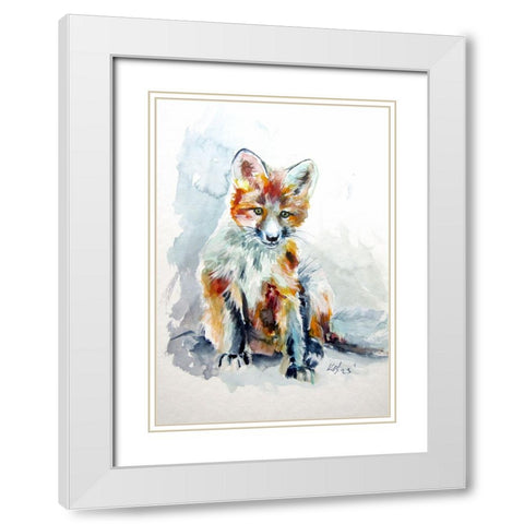 Red Fox White Modern Wood Framed Art Print with Double Matting by Kovacs, Anna Brigite