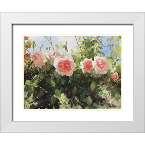 Garden Rose IV White Modern Wood Framed Art Print with Double Matting by Strube, Ling