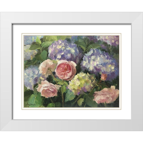 Summer Garden White Modern Wood Framed Art Print with Double Matting by Strube, Ling