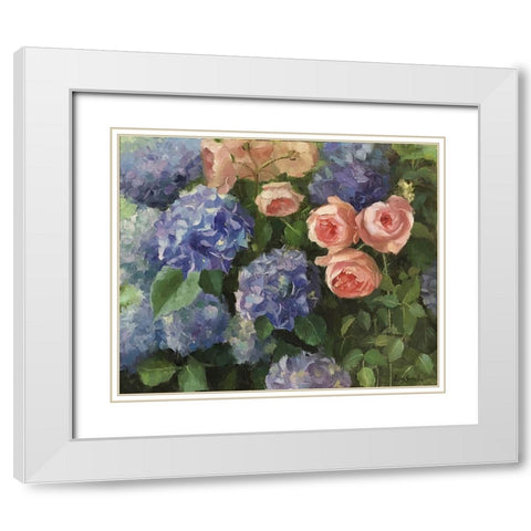 Summer Garden II White Modern Wood Framed Art Print with Double Matting by Strube, Ling