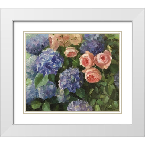 Summer Garden II White Modern Wood Framed Art Print with Double Matting by Strube, Ling