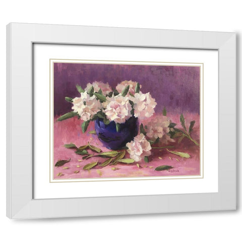 The Rhododendron White Modern Wood Framed Art Print with Double Matting by Strube, Ling